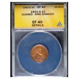 1931-S Lincoln Cent XF40 Details ANACS
