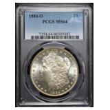 1884-O  Morgan Silver Dollar MS64 PCGS