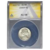 1945 War Nickel AU58 ANACS