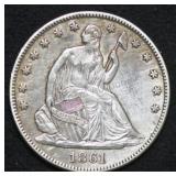 1861 Seated Liberty Half Dollar