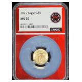 2025 1/10th oz Gold American Eagle MS70 NGC