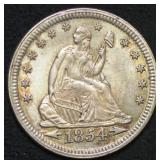1854 Seated Liberty Quarter