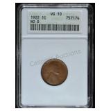 1922 Plain Lincoln Cent VG10 ANACS