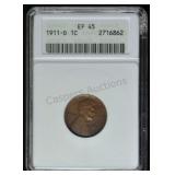 1911-D Lincoln Cent XF45 ANACS Soap