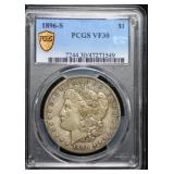 1896-S Morgan Silver Dollar VF30 PCGS