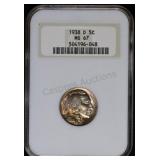 1938 D Buffalo Nickel MS67 NGC
