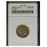 1937-D 3 Legged Buffalo EX40 ANACS Soap