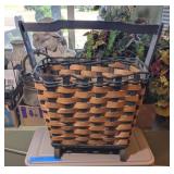VTG WOVEN WOOD BASKET W/HANDLE