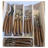 40PC STAINLESS FLATWARE SET #3, BRONZE HANDLES