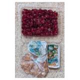 ASSTD GLASS DECORATIVE GEMS RED, IRRIDESCENT,