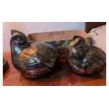 2PC METALLIC QUAIL DECOR