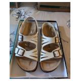 BIRKENSTOCK BETULA BEIGE STRAP SANDALS, SZ 9, EU40