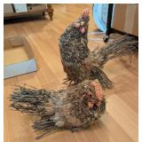 2PC HEN & ROOSTER TWIG DECOR
