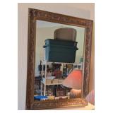 VTG FRAMED GOLD TONE WALL MIRROR