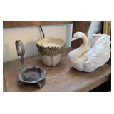 3PC CANDLE, CANDLE HOLDERS, SWAN, OTHER
