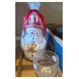 SNOWMAN CANDLE & INDONESIAN CRYSTAL GLASS