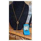 2PC GOLD TONE SARAH COVENTRY BOB STYLE NECKLACE
