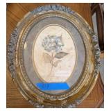 OVAL FRAMED HYDRANGEA ARTWORK