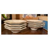 8PC GOLD RIMMED PORCELAIN CANDLE ACCESSORIES