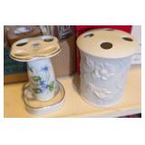 2PC VANITY TOOTHBRUSH HOLDERS, PORCELAIN, OTHER