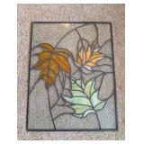 STAINED GLASS PANEL DECOR, LEAF PATTERN
