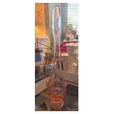 VIKING PINK CABBAGE BOTTOM GLASS PEDESTAL BUD VASE