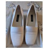 EASY SPIRIT WHITE WEDGE SLIP ON SHOES, SZ-8.5