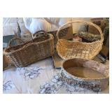 3PC WOVEN BASKETS, FORAGING, TREE BARK, OTHER