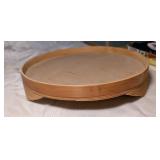 ROUND BAMBOO FOOTED TRAY