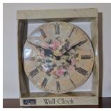 COUNTRY ROSE BATTERY POWERED WALL CLOCK NIP