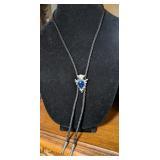 SILVER TONE ARROWHEAD STONE STYLE BOLO #1