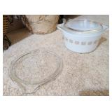 3PC PYREX BAKING DISH W2 CLEAR GLASS LIDS