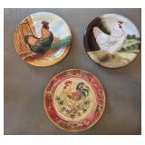 3PC ROOSTER DINNER PLATES