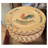 8PC CERAMIC ROOSTER PLATES
