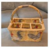 PAPER MACHE ROOSTER TOTE BASKET