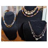 7PC ASSTD NECKLACES, SHELL, SQUARE BEAD, OTHER