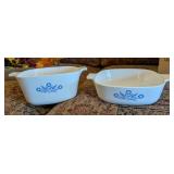 2PC CORNINGWARE BLUE CORNFLOWER BAKING DISHES