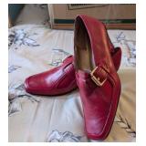 NEW BELLINI RED LEATHER HEELED LOAFER SZ 8.5W