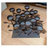 MULTI-TIERED BRONZE METAL TEA LIGHT CANDLE HOLDER