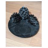 METAL PINE CONE CANDLE HOLDER