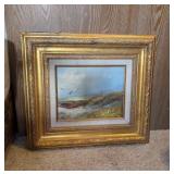 FRAMED SIGNED ARTWORK SEASIDE SEAGULL