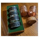 ASSTD NAPKIN RINGS, SILVERTONE, COPPERTONE, WOOD,