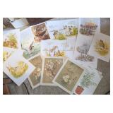 ASSTD VTG LITHOGRAPHS #3, CATS, DUCKS, WOODS