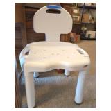 CAREX SHOWER CHAIR W/BACK, WHITE