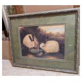 FRAMED ARTWORK, RABBITS