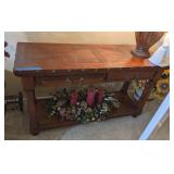 WOOD 2-DRAWER SOFA TABLE W/UNDER SHELF