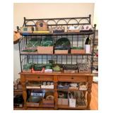 WOOD & METAL BAKERS RACK, 5-SHELF, 2-DRAWER