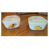 2PC VTG FIREKING OVENWARE DISHES W/CLEAR LIDS