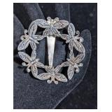 VTG SILVER PLATE BUTTERFLY SCARF CLIP