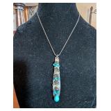 HANDCRAFTED SILVER TONE NECKLACE MARKED '925'